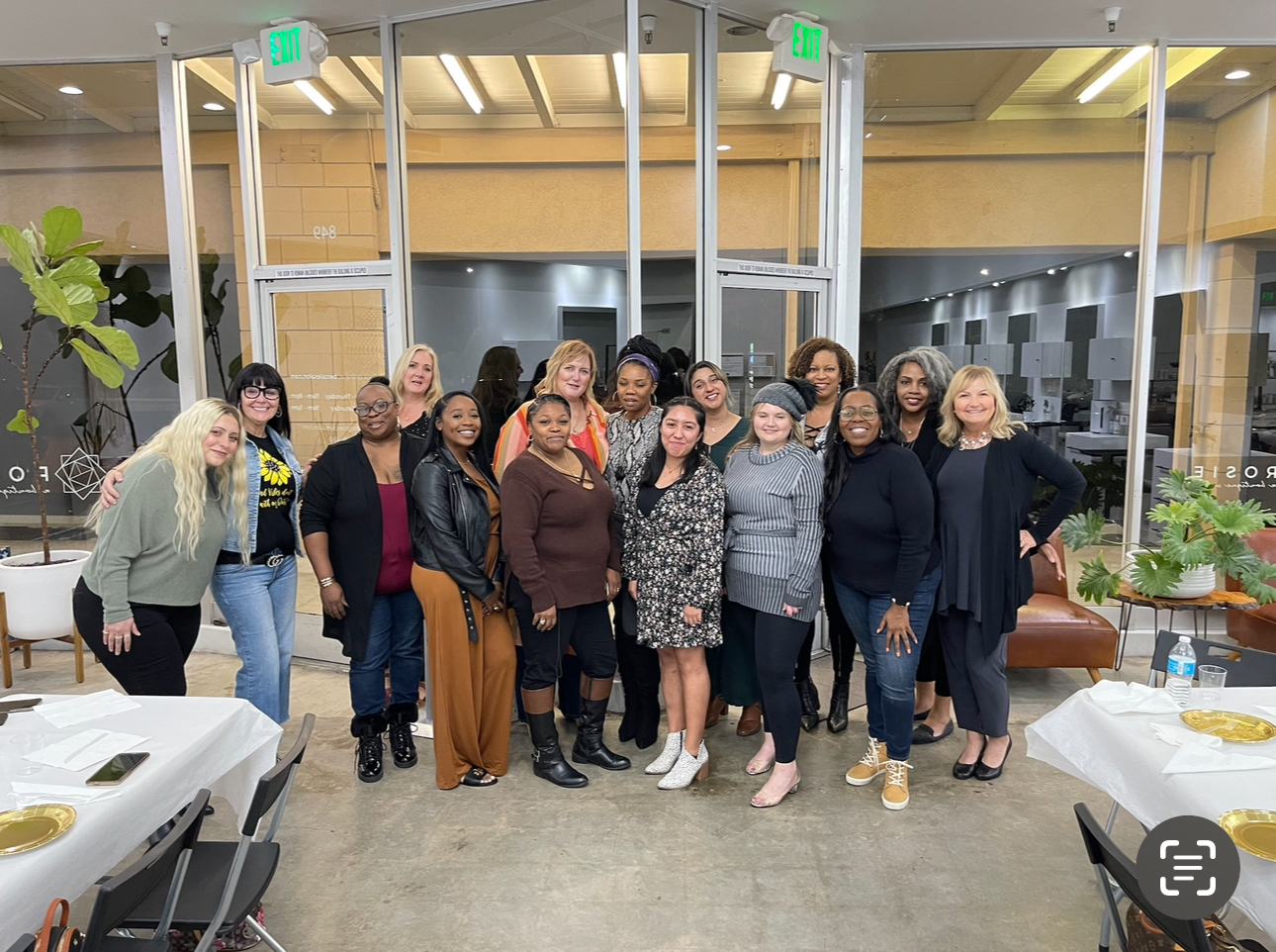 Women gathered together at a She Stories event